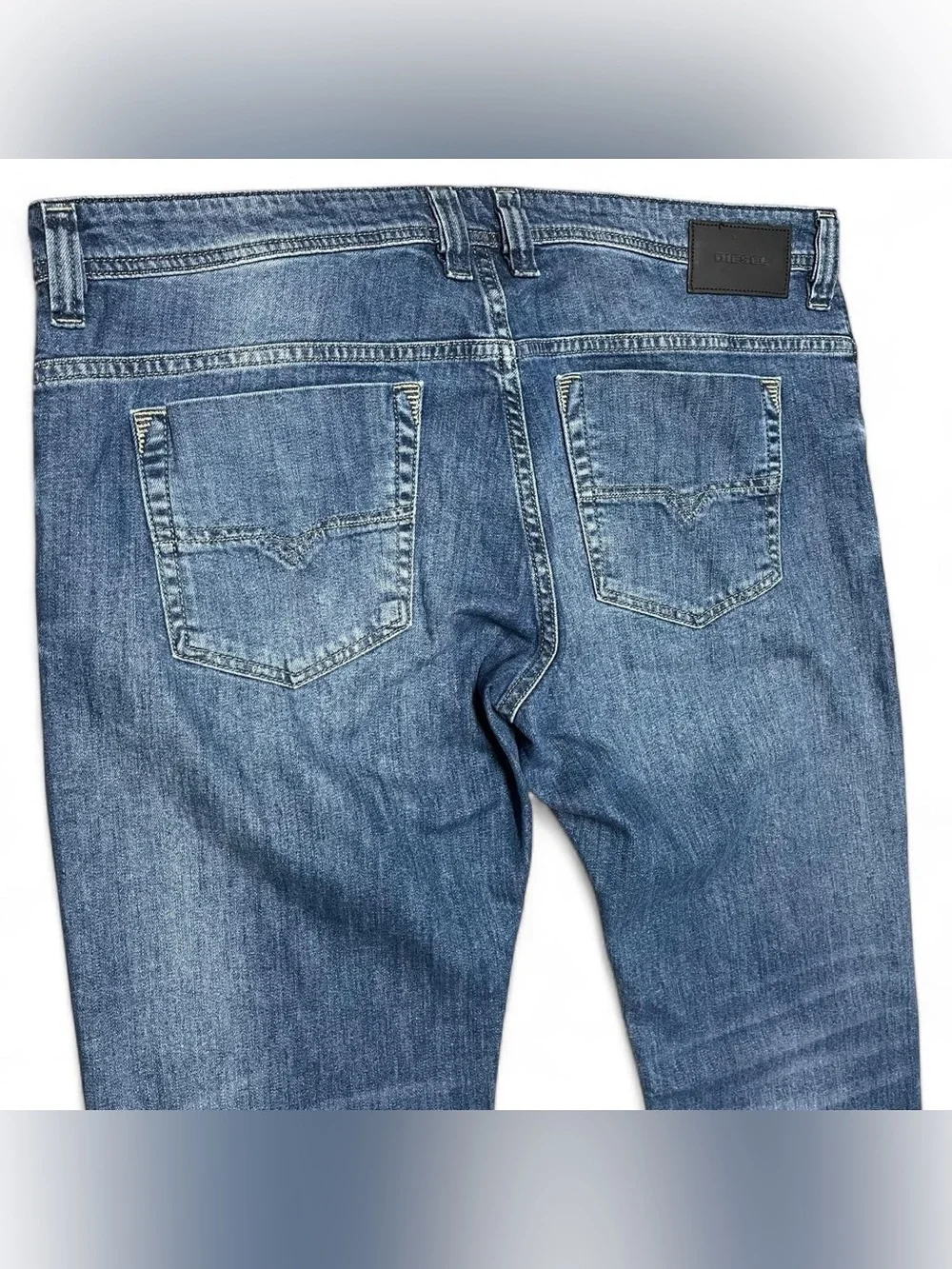 Diesel Men's Straight Jeans in Medium Blue Wash